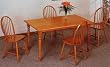 5pc Farm House Oak Finish Wood Dining Table & Chairs Set