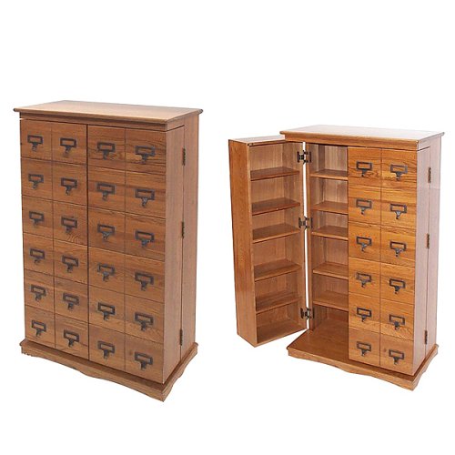 Library Style Multimedia Cabinet - Oak