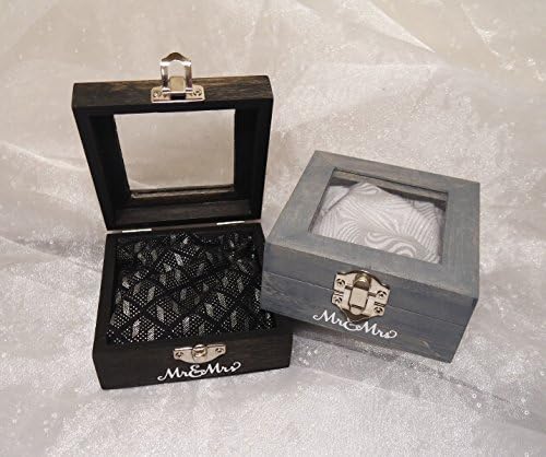 Mr. and Mrs. Ring Bearer Wedding Ring Box, Glass Top Ring Bearer Wedding Ring Box, Ring Box, Ring Bearer Pillow Alternative