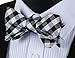 SetSense Men's Plaid Jacquard Woven Self Bow Tie Set