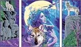 Ravensburger 28960 - Mystische Freundschaft - Malen nach Zahlen Premium Triptychon, 80 x50 cm