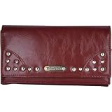 Kenneth Cole Reaction Womens Stud Clutch Wallet Dark Red