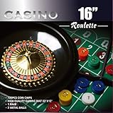 Da Vinci 16-Inch Roulette Wheel Game Set with 120 chips, Felt Layout, and Rake