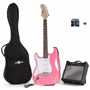 Electric-st Left Hand Guitar + Amp Pack Pink