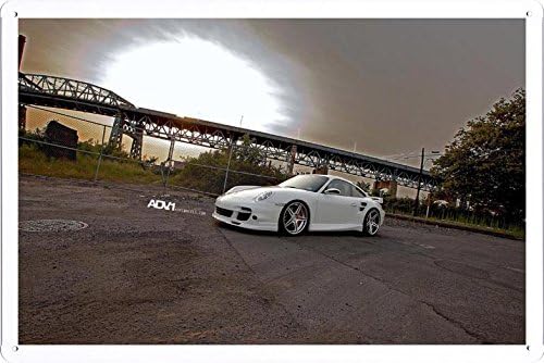 Vehicle Automobile Motor Car 997Tt On Adv05Dc Wheels 1 Tin Sign Metal Poster Plate (20x30cm) By Auto TinSign