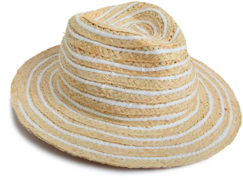 Echo Design Women's Straw Contrast Stripe Fedora