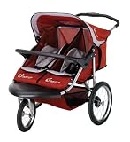 InStep Safari Swivel Double Jogging Stroller (Red/Black)