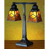 20 Inch H Diamond Mission Mica 2 Lt Desk Lamp Table Lamps