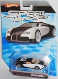 Hot Wheels Speed Machines Bugatti Veyron Black & White - 1:64 Scale Collectible Die Cast Car