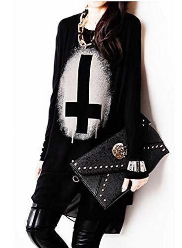 長袖シャツ トレーナー クロス 十字架 パンク ロック UK ワイルド ピストルズ 長袖 カジュアル パーティ ２次会 レディース 秋物 冬物 可愛いスカーフ付き R383