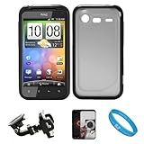 Durable Crystal Hard Case Cover with Black Rubberized TPU Silicone Skin Edg ....