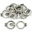 2 Strand Hook & Eye Clasp Antq Silver Plt 21mm Approx 6