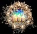 Lighted Rock Ice Triple Candle Christmas Tree Topper 8"
