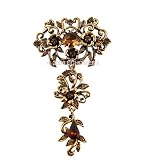 Victorian Floral Brooch Citrine Crystals