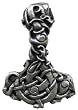 Solid Pewter Urnes Style Thor`s Hammer Pendant Norse