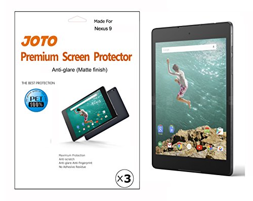 JOTO - Google Nexus 9 Screen Protector Film, Anti Glare, Anti Fingerprint (Matte Finish) Scratch Resistant, exclusive for 2014 HTC Google Nexus 9 (8.9 inch), with Lifetime Replacement Warranty (3 Pack)
