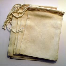 Cotton Drawstring Muslin Bags, 3" X 5" - Pack of 25