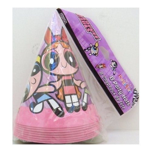  Cartoon Network The Powerpuff Girls Party Cone Hats 8 Count (Blossom, Buttercup & Bubbles)