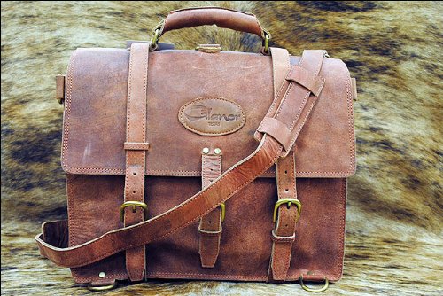 rustic leather briefcase