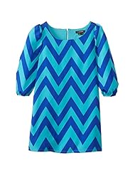 Girls Shift Chevron Print Polyester  Dress