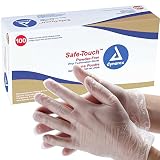 Dynarex safe-Touch Powder-free vinyl examination Gloves - large 100ct (616784261324)