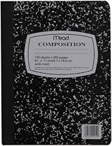 Mead Black Marble Wide-Ruled Composition Book (09910)