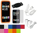 3n1 Combo - Ultra Thick 1mm Premium Silicone Skin Case Cover with Screen Protector - for Apple iPod Touch 3 and 2 MP3 Players