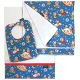 Rocket Rascals Bib, Burp Cloth and Receiving Blanket Set