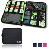 BUBM Universal Cable Organizer Electronics Accessories Case Various USB, Phone, Charge, Cable organizer Travel Organizer--king Size (Black)