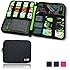 BUBM Universal Cable Organizer Electronics Accessories Case Various USB, Phone, Charge, Cable organizer Travel Organizer--king Size (Black)