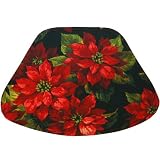 Poinsettia on Black Holiday Wedge-Shaped Placemat for Round Tables