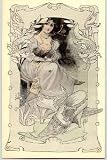 Art Nouveau Style Fashion Image No 4** 58mm Keyring**