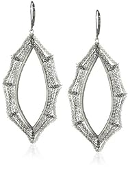 Dana Kellin Stunning Chain and Crystal Long Marquis Shaped Earrings