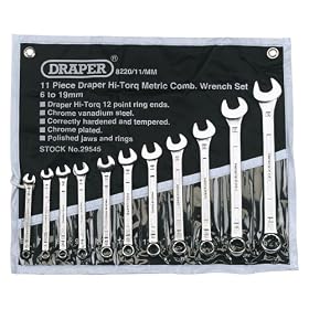 Draper 29545 Hi-torq Metric Combination Spanner Set 11 piece £7.81