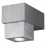 Wandleuchte Aidan brushed metal blaue LED