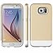 Galaxy S6 Case - VENA [iSlide+] Ultra Slim Hard Rubber-Coated Hybrid Case TPU Cover for Samsung Galaxy S6 (Champagne Gold/White)
