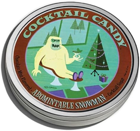 Twang Cocktail Candy Holiday Abomintable Snowman, Chocolate Mint Flavored Cocktail Rimming Sugar 4 Oz Tin (Pack of 3)
