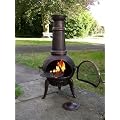 Large Oxford 120cm Bronze Cast Iron/Steel Mix Chiminea Chimenea with Swing Out Grill BBQ