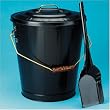 Black Ash Container and Shovel Set for Fireplace