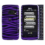 LG Rumor LN510 Cell Phone Purple/Black Zebra Protective Case Faceplate Cove ....