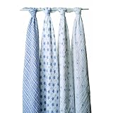aden + anais 100% Cotton Muslin Swaddle Wrap, Prince Charming, 4 Pack