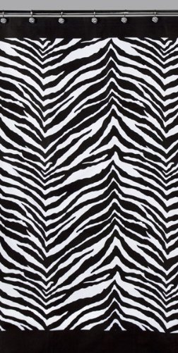 Creative Bath Products Inc. S1050BW Zebra Shower Curtain, Black Creative Bath Products Inc. S1050BW Zebra Shower Curtain, Black
