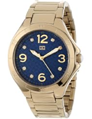 Tommy Hilfiger Womens 1781317 Casual Sport Gold-Plated Case and Bracelet with Crystals Dial Watch