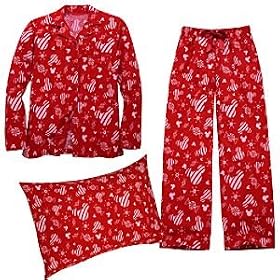 Buy Disney Flannel Candy Cane Mickey Mouse Pajamas and Pillowcase Set for Women by Disney