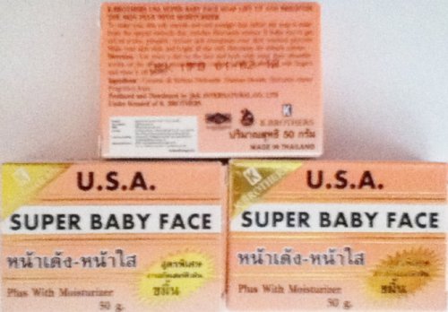 3 * Super Baby Face Whitening Soap By K.brothers 50g. [USA SELLER]