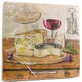 3 Pack of French Wine, Cheese, Themes Pack of 20 Luncheon Napkins