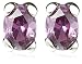 Silver E4850-ACZ Oval Stud Earrings