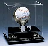 Ultimate Single Ball Gold Ring And Riser Display Case with Engraved MLB Team Logo