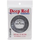 Deep Red Stamps Vintage 45 Record Rubber Stamp