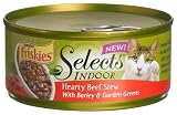 Friskies Selects Indoor Cat Food, Hearty Beef Stew with Barley & Garden Greens, 5.5-Ounce Cans (Pack of 24)